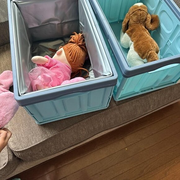 NEW 2 Pack 8 Gallon Plastic Storage Bins with Lids, Collapsible Storage Bins - Picture 6 of 6